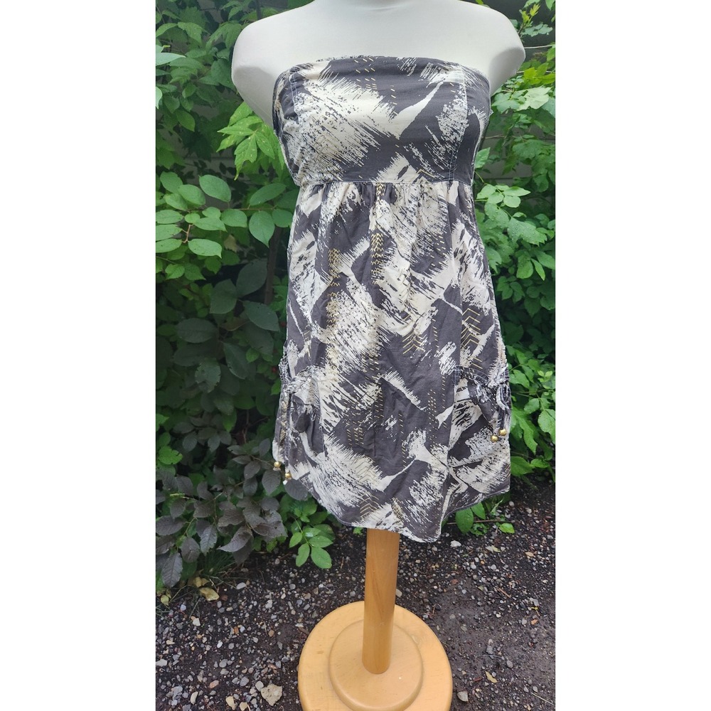 GAP Strapless Mini Dress‎ Abstract Print Pockets Casual Party XS
